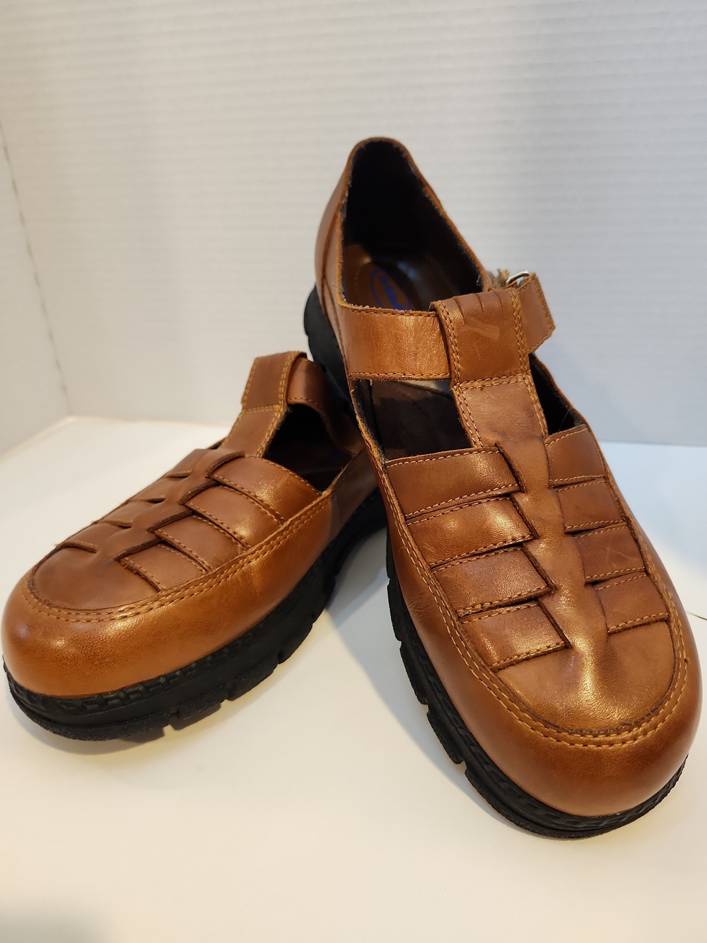DR. SCHOLLS Womens Mary Jane Shoes Double Air Pillo Brown Leather Comfort 10M